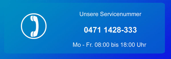 Banner mit Nennung der Servicenummer 0471142833 und Zeiten der Erreichbarkeit Montag bis Freitag von 08:00 Uhr bis 18:00 Uhr | © Jobcenter Bremerhaven